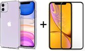 iPhone 11 hoesje transparant case siliconen - Full Cover - 1x iPhone 11 Screenprotector