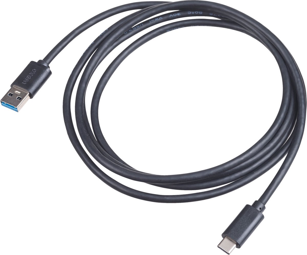 Akyga AK-USB-29 USB-kabel USB-A stekker, USB-C stekker 1.80 m Zwart