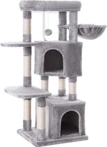 MIRA Home - Krabpaal voor katten - Krabpaal - Modern - Pluche - Lichtgrijs - 49x45x120