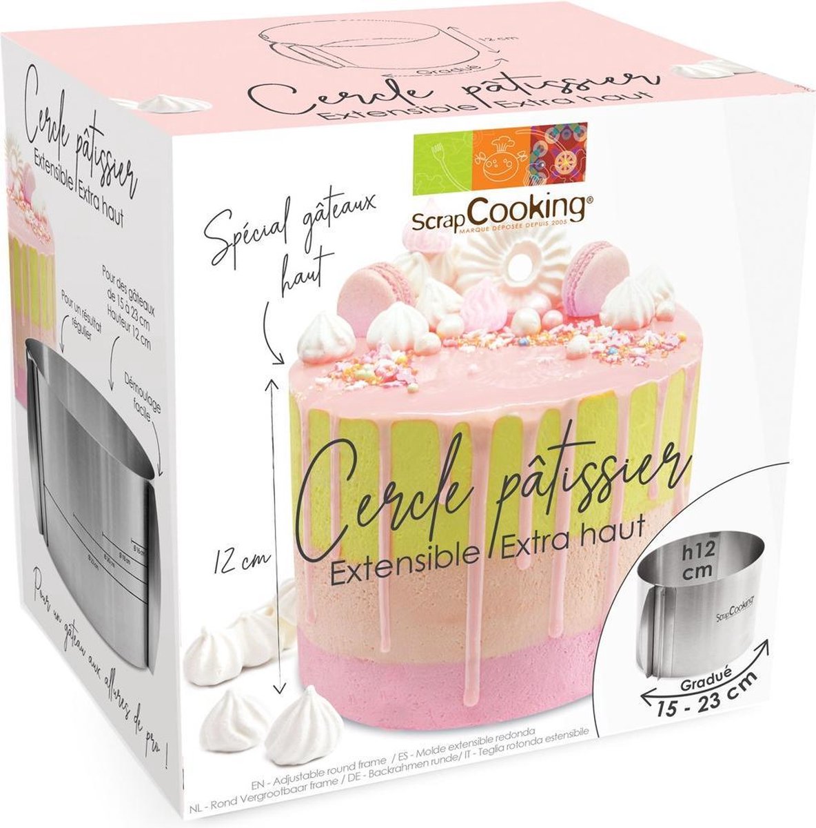ScrapCooking Bakring Verstelbaar Hoog Ø15-23cm