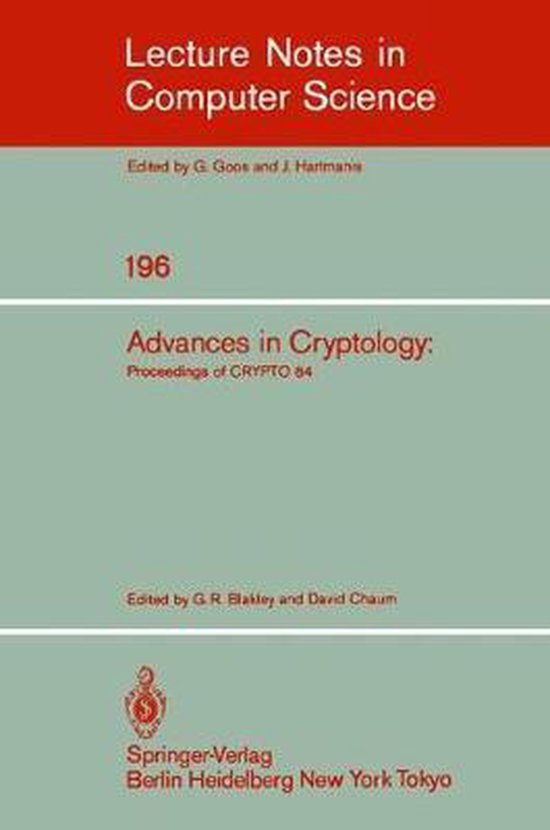 Advances in Cryptology - cover