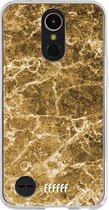 LG K10 (2017) Hoesje Transparant TPU Case - Gold Marble #ffffff