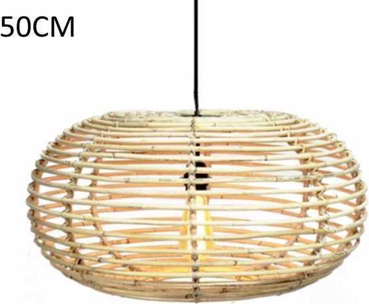 Hanglamp Rotan Rond - (D)50 x (H)30 cm - van der Leeden