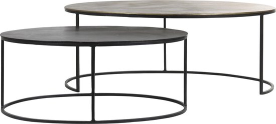 Light & Living Paxson Salontafel - Antiek Brons/Donker Brons - Ø103+80 cm |  bol.com