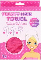 Aimes - Twisty Hair Towel - 2 stuks - Wit - Roze - Handdoek - Microvezel - Sneldrogend - Set van twee