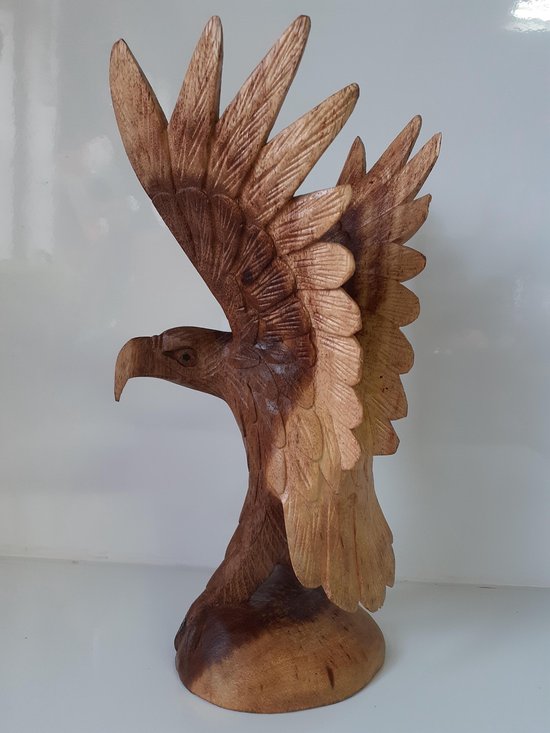 Adelaar beeld houten adelaar handgemaakt 29x18x10 cm | bol.com