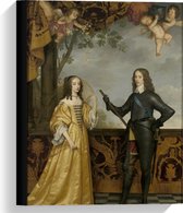 Canvas  - Oude meesters - Portret Willem II & echtgenote, Gerard van Honthorst - 30x40cm Foto op Canvas Schilderij (Wanddecoratie op Canvas)
