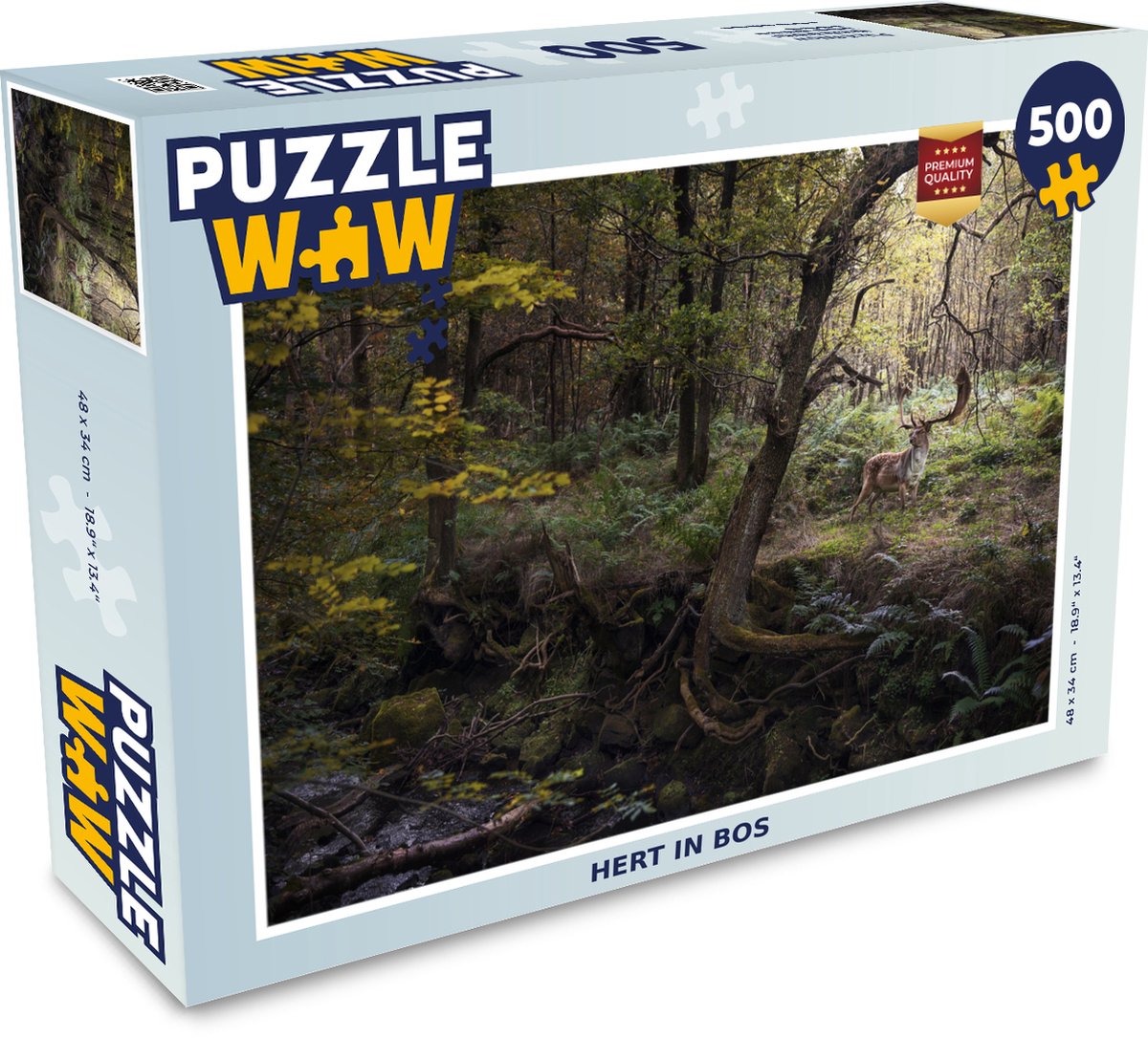 Afbeelding van product Puzzel 500 stukjes Bosleven - Hert in bos - PuzzleWow heeft +100000 puzzels