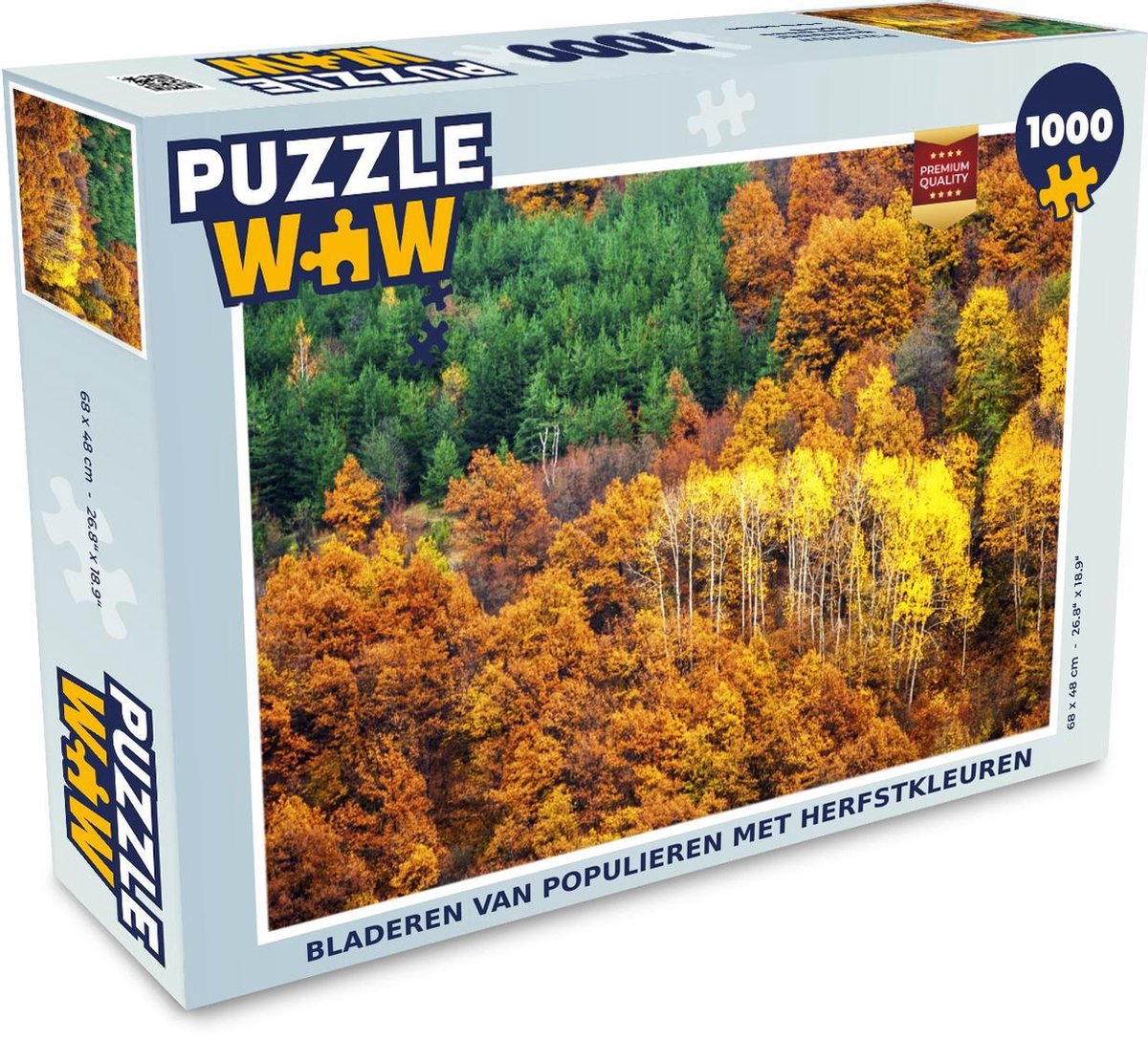 Afbeelding van product Puzzel 1000 stukjes volwassenen Populieren 1000 stukjes - Bladeren van populieren met herfstkleuren - PuzzleWow heeft +100000 puzzels
