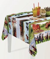 Tafelzeil PVC - tafelkleed - tafellaken  - Paarden / horses motief - afmeting: 140x240cm