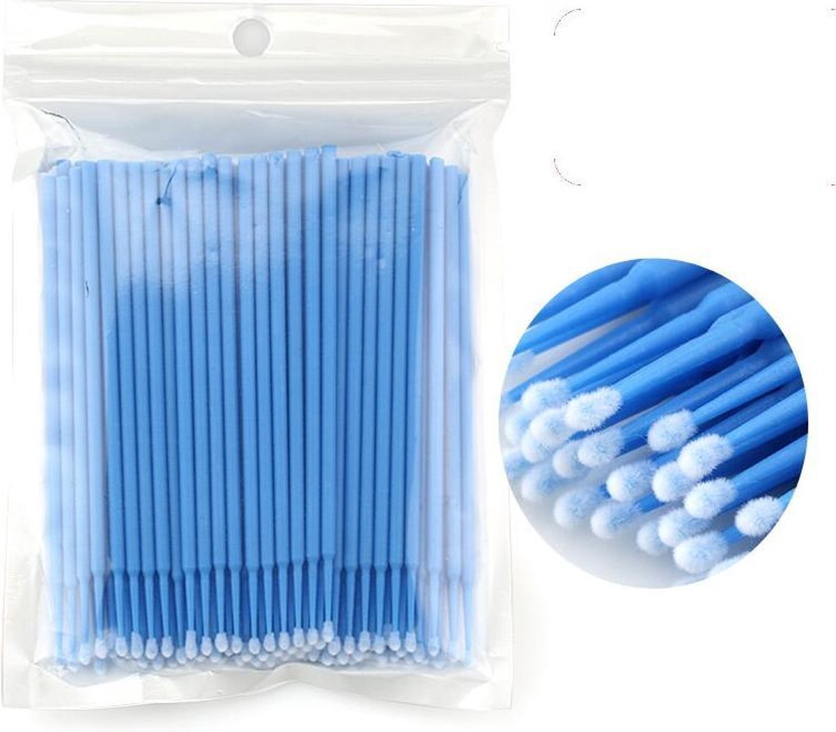 Wegwerp micro borstel donkerblauw 100 stuks – Make-up wimper borsteltjes