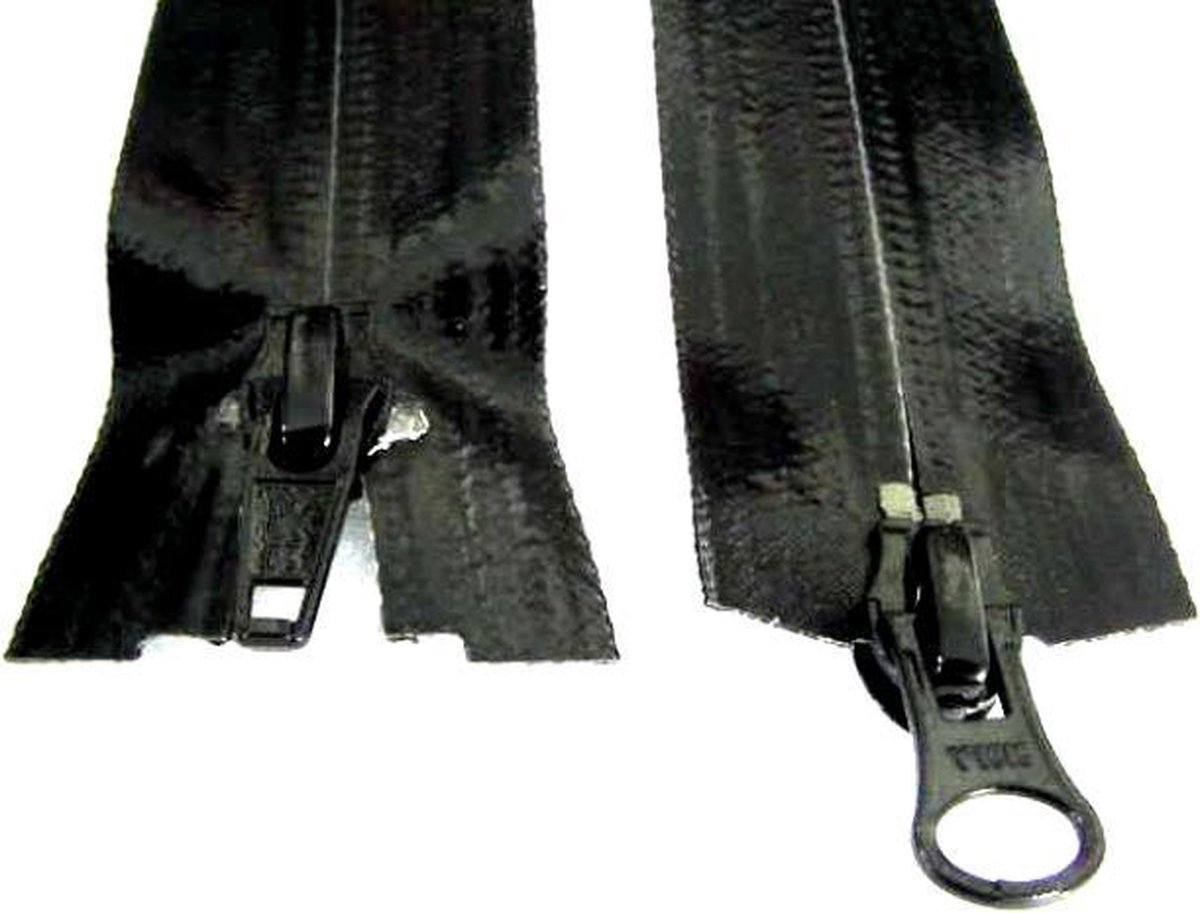 YKK DUBBEL DEELBARE RITS, SPATWATERDICHT, ZWART, 80 CM, PER STUK.