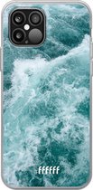 iPhone 12 Pro Max Hoesje Transparant TPU Case - Whitecap Waves #ffffff