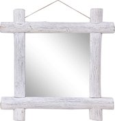Wandspiegel 70x70cm hout (incl LW 3d klok) - spiegel