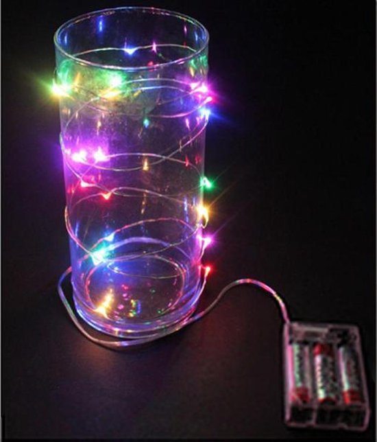 Micro led - LED multicolor, 200cm - kerstdecoratie - led draad - 20 leds  -... | bol.com