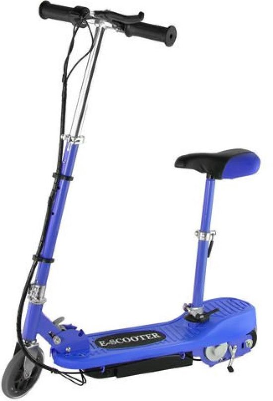Elektrische Step met zadel zitje 120W Blauw 12km/u - E-scooter - E-step |  bol