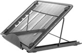 LuxeBass Mesh geventileerde verstelbare houder - steun - standaard voor laptop / notebook / iPad / Samsung Tab / tablet en meer -  zwart