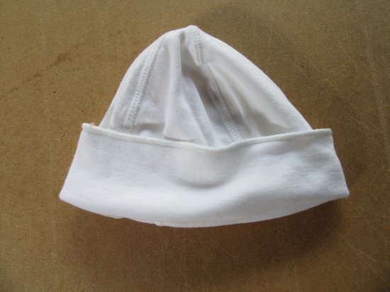 petit bateau, premier chapeau blanc, 43-45 3/6 mois