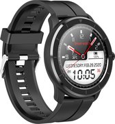 Belesy® SKIN - Smartwatch Dames - Smartwatch Heren - Horloge - Stappenteller - 1.28 inch - Maak je eigen wijzerplaat functie - Full Touch - Multi Sport - Hartslag - Calorieën - Zwart - Silico