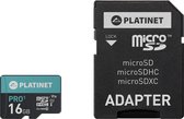 PLATINET PMMSD16UI 16GB microSDHC Geheugenkaart met SD Adapter class10 U1