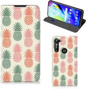 Smartphone Hoesje Motorola Moto G8 Power Leuk Bookcase Ananas