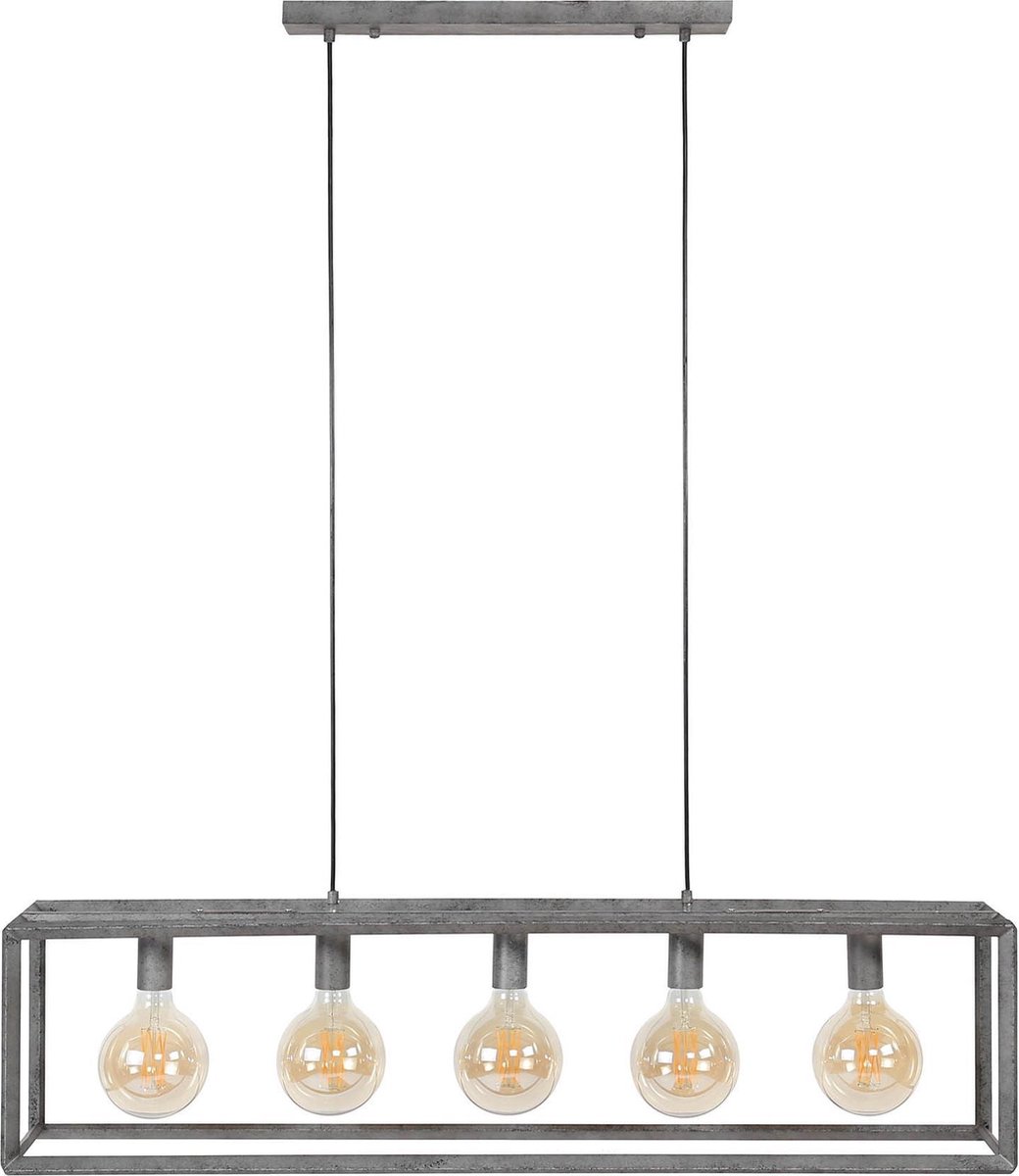 Diamond - Hanglamp - staven in ruitvorm - oud zilver - 5 L - met 5 LED lichtbronnen