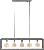 Diamond - Hanglamp - staven in ruitvorm - oud zilver - 5 L - met 5 LED lichtbronnen