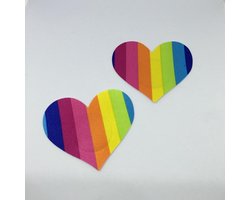 Pride Rainbow Heart nipple covers