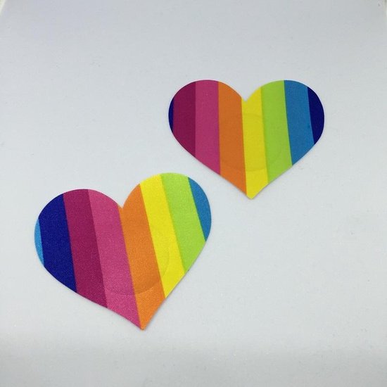 Pride Rainbow Heart nipple covers