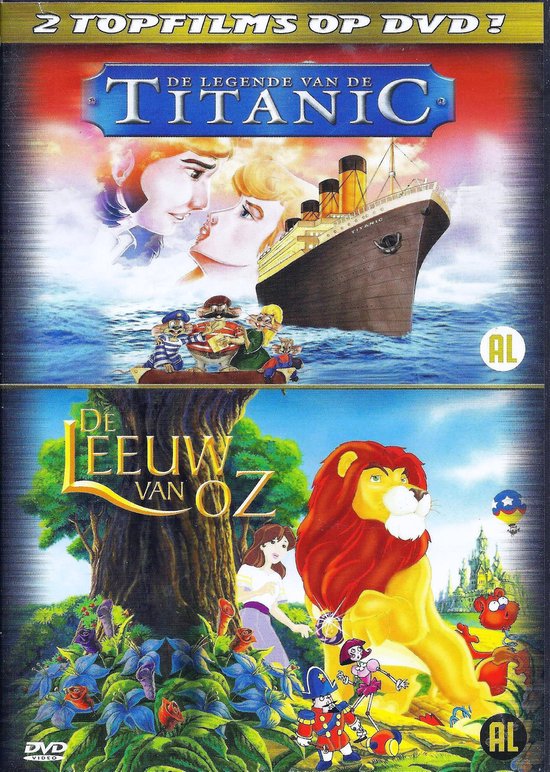 De Leeuw van Oz + De Legende van de Titanic DVD 2 Tekenfilms op 1 Disc Cartoon Animatie Film Taal: Nederlands Gesproken. Nieuw!