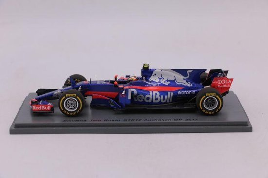 Modelauto Scuderia Toro Rosso STR12 'Australië GP 2017' in blauw met rode accenten, bull logo.