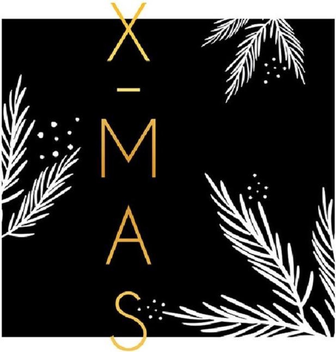 20x Zwarte kerst thema servetten X-MAS 33 x 33 cm - Papieren kerstservetten - Papieren wegwerpservetten 3-laags - Ambiente
