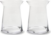 Set van 2x stuks transparante trechter vaas/vazen van glas 19 x 25 cm - Woonaccessoires/woondecoraties - Glazen bloemenvaas - Boeketvaas