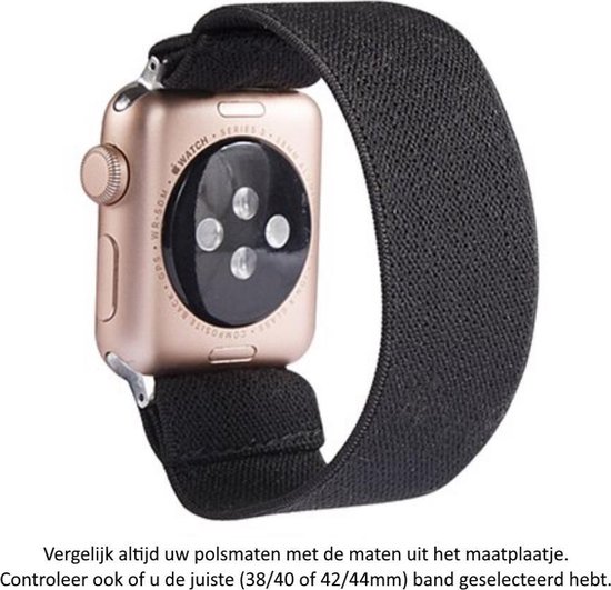 Bracelet de montre en nylon élastique Zwart pour Apple Watch 1, 2, 3, 4, 5,  6, SE et... | bol.com
