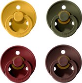 Bibs fopspeen 0 6 maanden |Set 4 stuks|Oker, Hunter green, Wine, Chestnut|T1