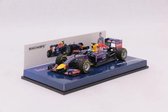 The 1:43 Diecast model of the Infiniti Red Bull Racing RB10 #1 of the Australian GP in 2014. The driver is Sebastien Vettel. The manufacturer of the scalemodel is Minichamps.