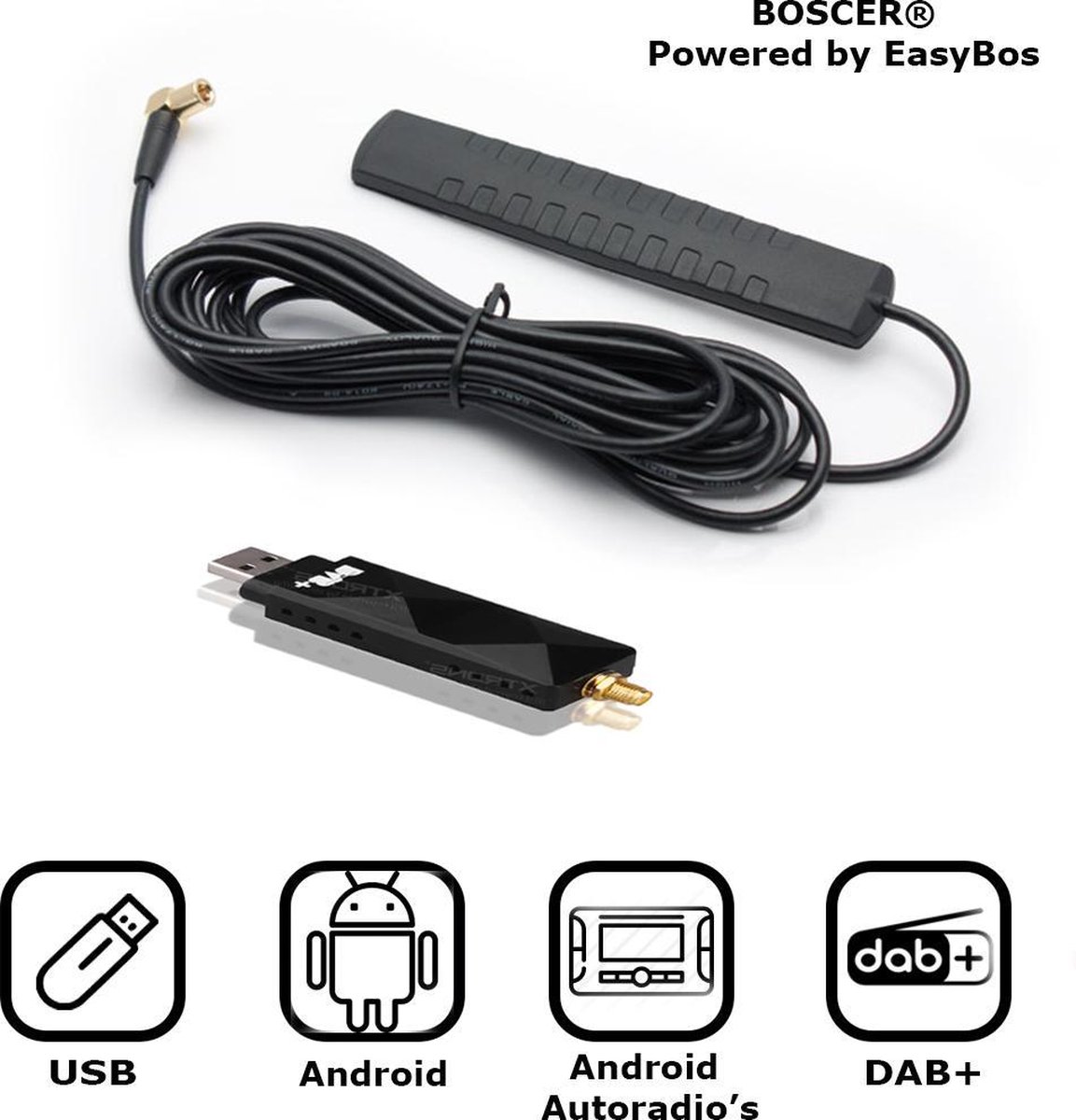 DAB+ USB Adapter | Massavrij | USB adapter & Antenne | Geschikt voor  Android radio's |... | bol.com