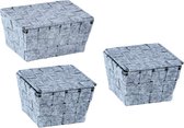 WENKO Adria Feltro set van 3 praktische opbergmanden | 1x groot + 2x klein | grijs | 3 STUKS