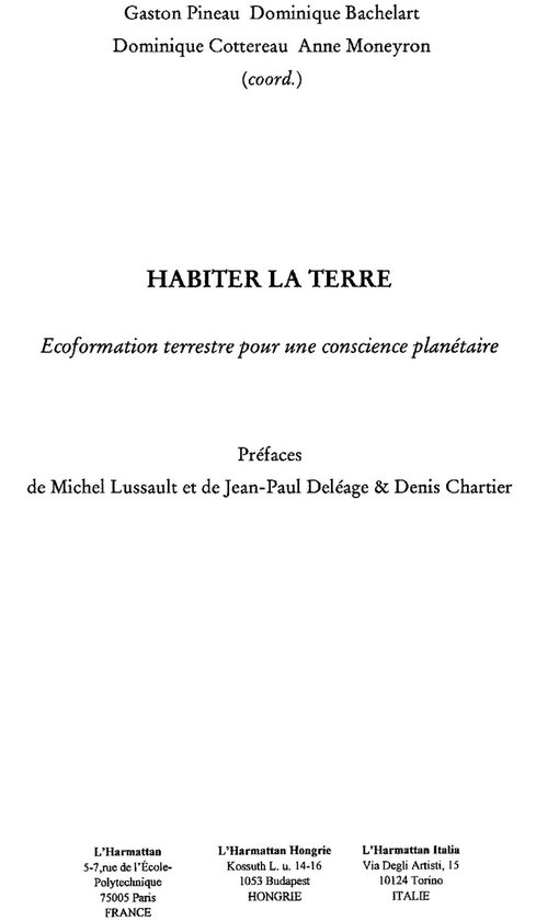 Habiter la terre - cover