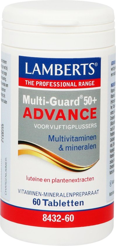 Lambert's Multi-Guard 50+ ADVANCE multivitaminen en mineralen, luteïne en plantenextracten, 60 tabletten.
