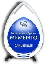 Inktkussen Memento Dew drops Danube blue (1 st)