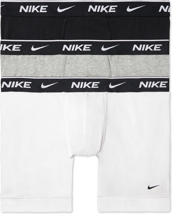 Nike Nike Brief Boxershorts Heren Onderbroek - Mannen - zwart - grijs - wit  | bol.com