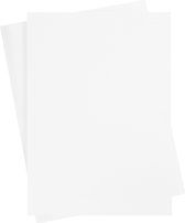 Gekleurd Karton, 50x70 cm, 270 gr, wit, 10 vel/ 1 doos | Knutselpapier | Knutselkarton