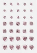 Strasstenen, rond, vierkant, hart, afm 6+8+10 mm, roze, 35 stuk/ 1 doos