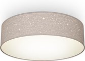 B.K.Licht - Decoratieve Plafondlamp - sterrenhemel effect - kinderkamer lamp - taupe - ronde - Ø38cm - met 2x E27 fitting - excl. lichtbron