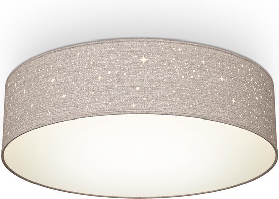 B.K.Licht - Decoratieve Plafondlamp - sterrenhemel effect - kinderkamer  lamp - taupe -... | bol.com
