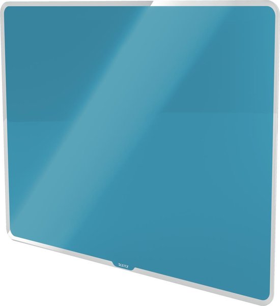 Leitz Cosy Glazen, Magnetisch Whiteboard Met Montageset - Glassboard Inclusief Microvezeldoek,  Uitwisbare Marker Met Wisser - 600x400mm- Ideaal Voor Thuiskantoor/Thuiswerken - Sereen Blauw - Leitz
