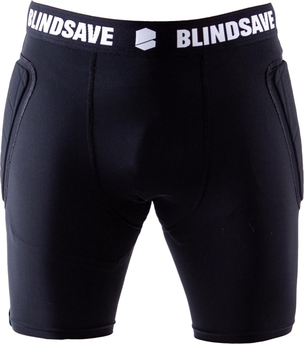 Blindsave Compressie Keeperbroek met bescherming | Padded Compression Goalkeeper Short | BAT Body Adjustment Technology | Zwart | Keeper broek | Maat 2XL