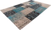 Lalee Pacino - Handgemaakt - Lapwerk – Patchwork - Vintage - Vloerkleed - Vloer kleed - Tapijt – Karpet - 120x170 - Blauw