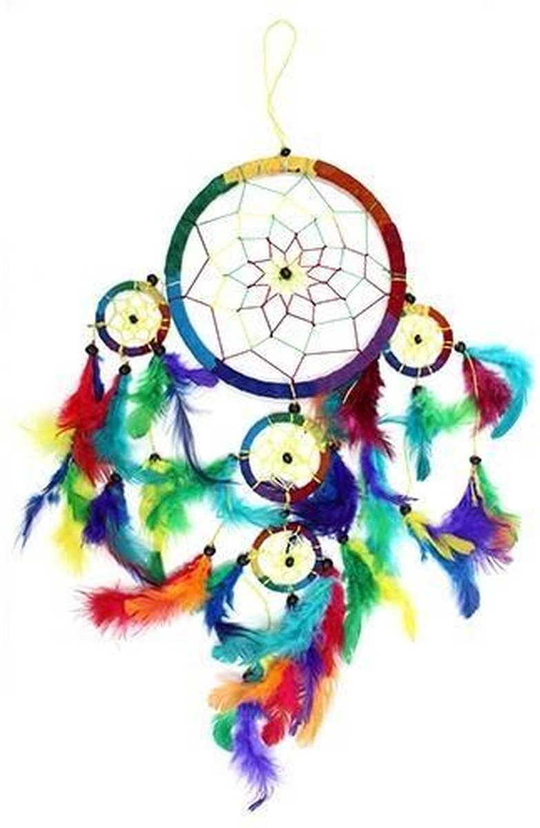 Bali Dreamcatcher - Groot Rond - Regenboog